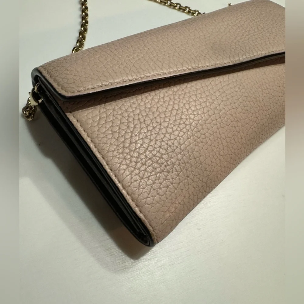 Dior leather saddle wallet on chain